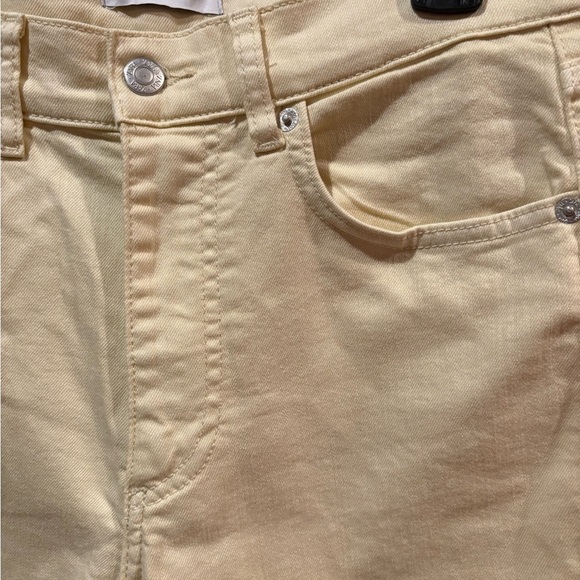 Zara high rise pale yellow straight jeans women’s size 6 - Picture 3 of 9